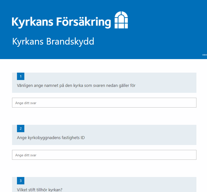 Skärmavbild på enkät